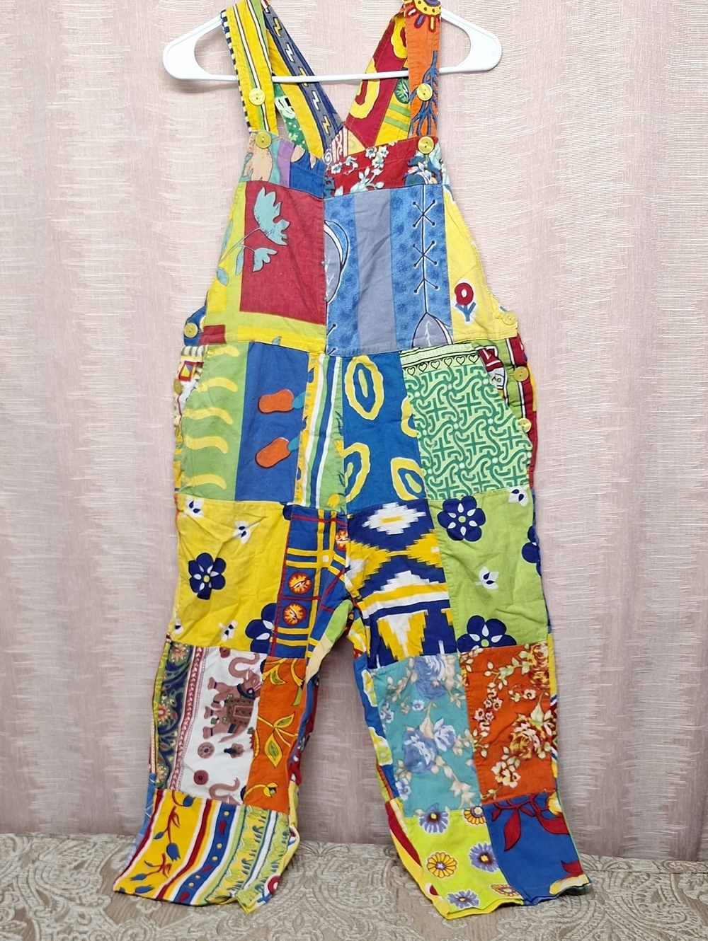 Women's M below Knee Colorful Stylist Overalls with 2 Front Pockets